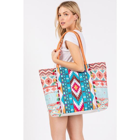 Aztec-Inspired Multicolor Tote Bag - Picture 5 of 8